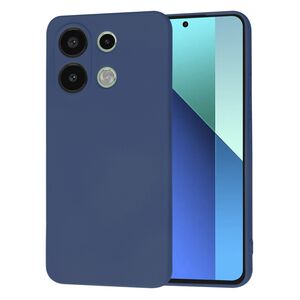 Husa pentru  Xiaomi Redmi Note 13 4G Liquid Silicone, subțire, captusita cu microfibra, anti amprentă, protectie cameră foto, albastru
