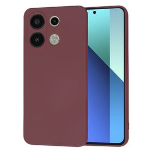 Husa pentru  Xiaomi Redmi Note 13 4G Liquid Silicone, subțire, captusita cu microfibra, anti amprentă, protectie cameră foto, bordeaux