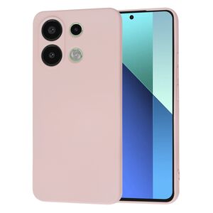 Husa pentru  Xiaomi Redmi Note 13 4G Liquid Silicone, subțire, captusita cu microfibra, anti amprentă, protectie cameră foto, roz inchis