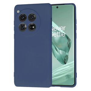 Husa pentru  OnePlus 12 Liquid Silicone, subțire, captusita cu microfibra, anti amprentă, protectie cameră foto, albastru