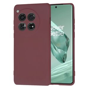 Husa pentru  OnePlus 12 Liquid Silicone, subțire, captusita cu microfibra, anti amprentă, protectie cameră foto, bordeaux