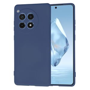 Husa pentru  OnePlus 12R Liquid Silicone, subțire, captusita cu microfibra, anti amprentă, protectie cameră foto, albastru