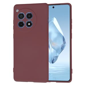 Husa pentru  OnePlus 12R Liquid Silicone, subțire, captusita cu microfibra, anti amprentă, protectie cameră foto, bordeaux
