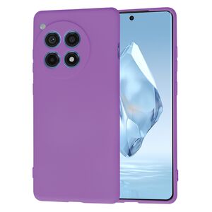 Husa pentru  OnePlus 12R Liquid Silicone, subțire, captusita cu microfibra, anti amprentă, protectie cameră foto, mov
