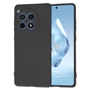 Husa pentru  OnePlus 12R Liquid Silicone, subțire, captusita cu microfibra, anti amprentă, protectie cameră foto, negru