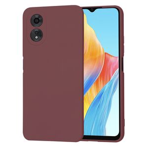 Husa pentru  Oppo A18, A38 Liquid Silicone, subțire, captusita cu microfibra, anti amprentă, protectie cameră foto, bordeaux