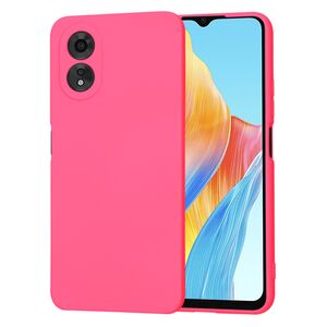 Husa pentru  Oppo A18, A38 Liquid Silicone, subțire, captusita cu microfibra, anti amprentă, protectie cameră foto, fucsia