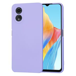 Husa pentru  Oppo A18, A38 Liquid Silicone, subțire, captusita cu microfibra, anti amprentă, protectie cameră foto, lavanda