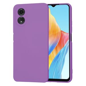 Husa pentru  Oppo A18, A38 Liquid Silicone, subțire, captusita cu microfibra, anti amprentă, protectie cameră foto, mov