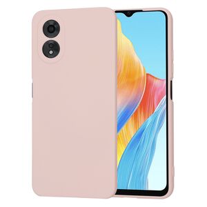 Husa pentru  Oppo A18, A38 Liquid Silicone, subțire, captusita cu microfibra, anti amprentă, protectie cameră foto, roz inchis
