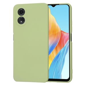 Husa pentru  Oppo A18, A38 Liquid Silicone, subțire, captusita cu microfibra, anti amprentă, protectie cameră foto, verde