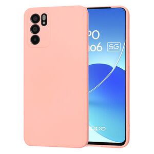 Husa pentru  Oppo Reno 6  Liquid Silicone, subțire, captusita cu microfibra, anti amprentă, protectie cameră foto, roz