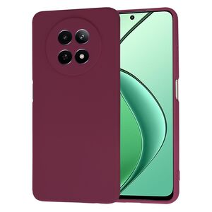 Husa pentru  Realme 12, 12X Liquid Silicone, subțire, captusita cu microfibra, anti amprentă, protectie cameră foto, bordeaux