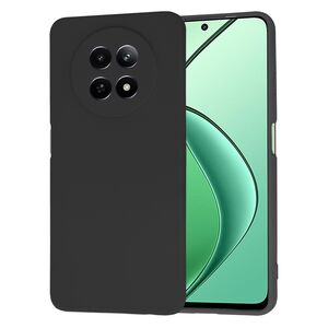 Husa pentru  Realme 12, 12X Liquid Silicone, subțire, captusita cu microfibra, anti amprentă, protectie cameră foto, negru