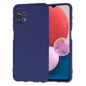 Husa pentru  Samsung Galaxy A13 4G Liquid Silicone, subțire, captusita cu microfibra, anti amprentă, protectie cameră foto, albastru