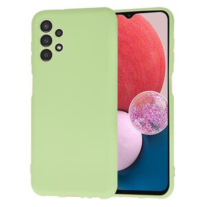 Husa pentru  Samsung Galaxy A13 4G Liquid Silicone, subțire, captusita cu microfibra, anti amprentă, protectie cameră foto, verde
