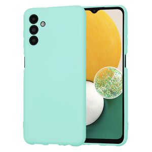 Husa pentru  Samsung Galaxy A13 5G Liquid Silicone, subțire, captusita cu microfibra, anti amprentă, protectie cameră foto, turcoaz