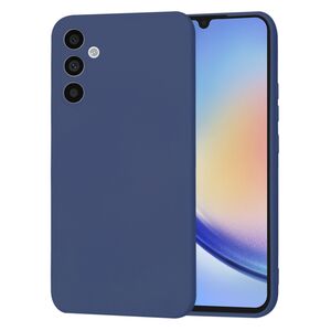 Husa pentru  Samsung Galaxy A34 5G Liquid Silicone, subțire, captusita cu microfibra, anti amprentă, protectie cameră foto, albastru