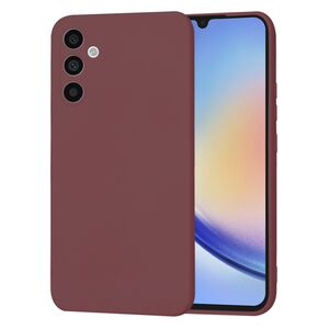 Husa pentru  Samsung Galaxy A34 5G Liquid Silicone, subțire, captusita cu microfibra, anti amprentă, protectie cameră foto, bordeaux