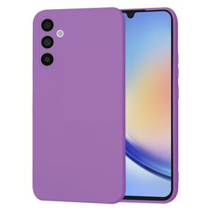 Husa pentru  Samsung Galaxy A34 5G Liquid Silicone, subțire, captusita cu microfibra, anti amprentă, protectie cameră foto, mov