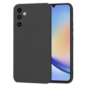 Husa pentru  Samsung Galaxy A34 5G Liquid Silicone, subțire, captusita cu microfibra, anti amprentă, protectie cameră foto, negru