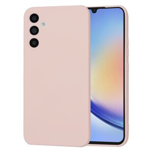 Husa pentru  Samsung Galaxy A34 5G Liquid Silicone, subțire, captusita cu microfibra, anti amprentă, protectie cameră foto, roz inchis