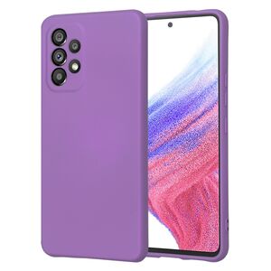 Husa pentru  Samsung Galaxy A53 5G Liquid Silicone, subțire, captusita cu microfibra, anti amprentă, protectie cameră foto, mov