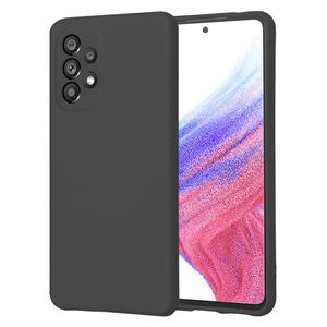Husa pentru  Samsung Galaxy A53 5G Liquid Silicone, subțire, captusita cu microfibra, anti amprentă, protectie cameră foto, negru