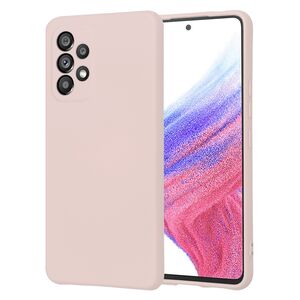 Husa pentru  Samsung Galaxy A53 5G Liquid Silicone, subțire, captusita cu microfibra, anti amprentă, protectie cameră foto, roz inchis
