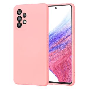 Husa pentru  Samsung Galaxy A53 5G Liquid Silicone, subțire, captusita cu microfibra, anti amprentă, protectie cameră foto, roz