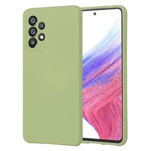 Husa pentru  Samsung Galaxy A53 5G Liquid Silicone, subțire, captusita cu microfibra, anti amprentă, protectie cameră foto, verde