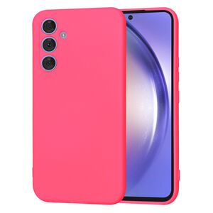 Husa pentru  Samsung Galaxy A54 5G Liquid Silicone, subțire, captusita cu microfibra, anti amprentă, protectie cameră foto, fucsia