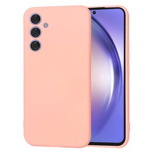 Husa pentru  Samsung Galaxy A54 5G Liquid Silicone, subțire, captusita cu microfibra, anti amprentă, protectie cameră foto, roz