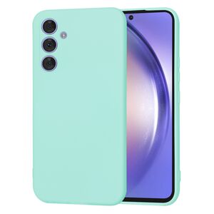 Husa pentru  Samsung Galaxy A54 5G Liquid Silicone, subțire, captusita cu microfibra, anti amprentă, protectie cameră foto, turcoaz