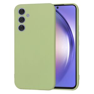 Husa pentru  Samsung Galaxy A54 5G Liquid Silicone, subțire, captusita cu microfibra, anti amprentă, protectie cameră foto, verde