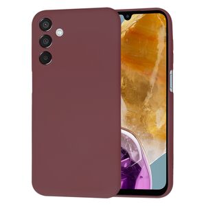 Husa pentru  Samsung Galaxy M15 Liquid Silicone, subțire, captusita cu microfibra, anti amprentă, protectie cameră foto, bordeaux