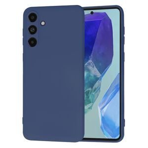 Husa pentru  Samsung Galaxy M55 Liquid Silicone, subțire, captusita cu microfibra, anti amprentă, protectie cameră foto, albastru