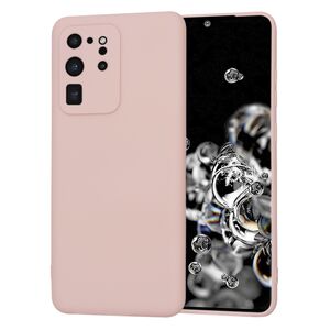 Husa pentru  Samsung Galaxy S20 Ultra Liquid Silicone, subțire, captusita cu microfibra, anti amprentă, protectie cameră foto, roz inchis