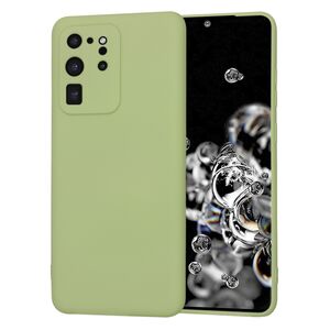 Husa pentru  Samsung Galaxy S20 Ultra Liquid Silicone, subțire, captusita cu microfibra, anti amprentă, protectie cameră foto, verde