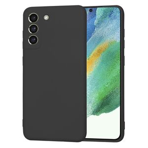 Husa pentru  Samsung Galaxy S21 FE Liquid Silicone, subțire, captusita cu microfibra, anti amprentă, protectie cameră foto, negru