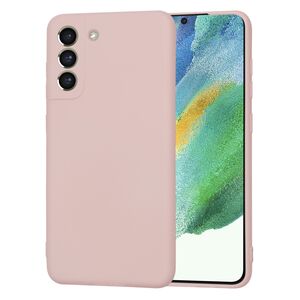 Husa pentru  Samsung Galaxy S21 FE Liquid Silicone, subțire, captusita cu microfibra, anti amprentă, protectie cameră foto, roz inchis