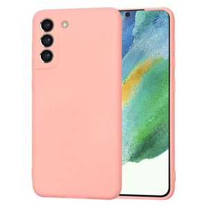 Husa pentru  Samsung Galaxy S21 FE Liquid Silicone, subțire, captusita cu microfibra, anti amprentă, protectie cameră foto, roz