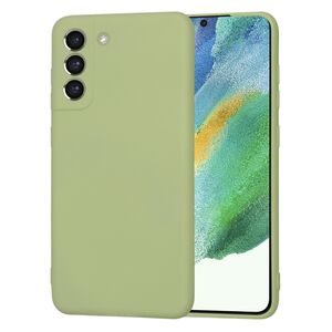 Husa pentru  Samsung Galaxy S21 FE Liquid Silicone, subțire, captusita cu microfibra, anti amprentă, protectie cameră foto, verde