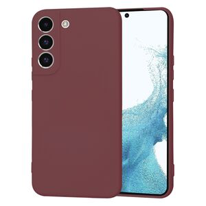 Husa pentru  Samsung Galaxy S22 5G Liquid Silicone, subțire, captusita cu microfibra, anti amprentă, protectie cameră foto, bordeaux