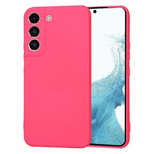 Husa pentru  Samsung Galaxy S22 5G Liquid Silicone, subțire, captusita cu microfibra, anti amprentă, protectie cameră foto, fucsia