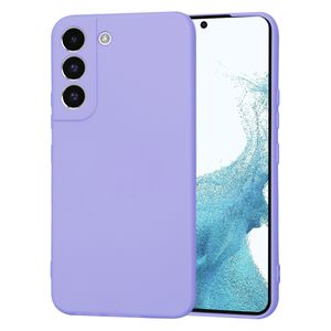 Husa pentru  Samsung Galaxy S22 5G Liquid Silicone, subțire, captusita cu microfibra, anti amprentă, protectie cameră foto, lavanda