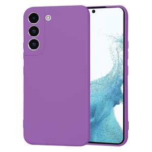 Husa pentru  Samsung Galaxy S22 5G Liquid Silicone, subțire, captusita cu microfibra, anti amprentă, protectie cameră foto, mov