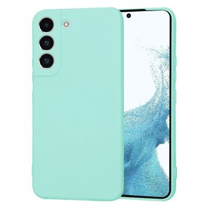 Husa pentru  Samsung Galaxy S22 5G Liquid Silicone, subțire, captusita cu microfibra, anti amprentă, protectie cameră foto, turcoaz