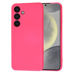 Husa pentru  Samsung Galaxy S24 Liquid Silicone, subțire, captusita cu microfibra, anti amprentă, protectie cameră foto, fucsia