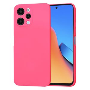 Husa pentru  Xiaomi Redmi 12 5G, Redmi 12 4G Liquid Silicone, subțire, captusita cu microfibra, anti amprentă, protectie cameră foto, fucsia